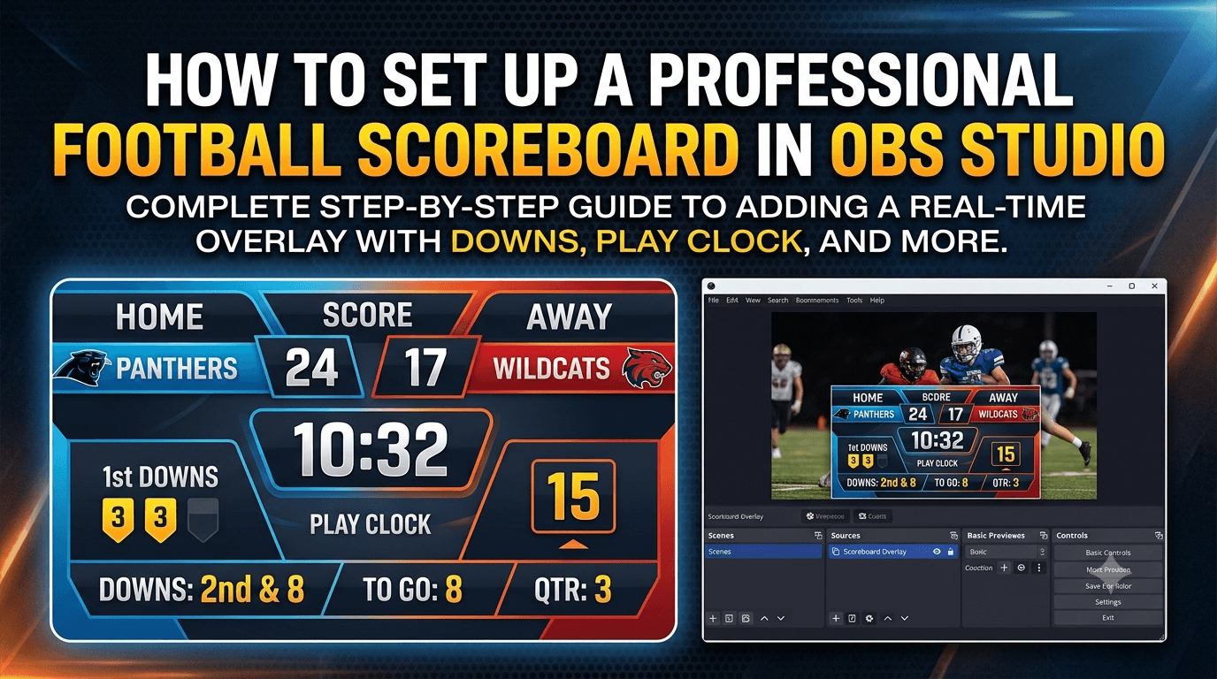 How to Set Up a Professional Football Scoreboard in OBS Studio